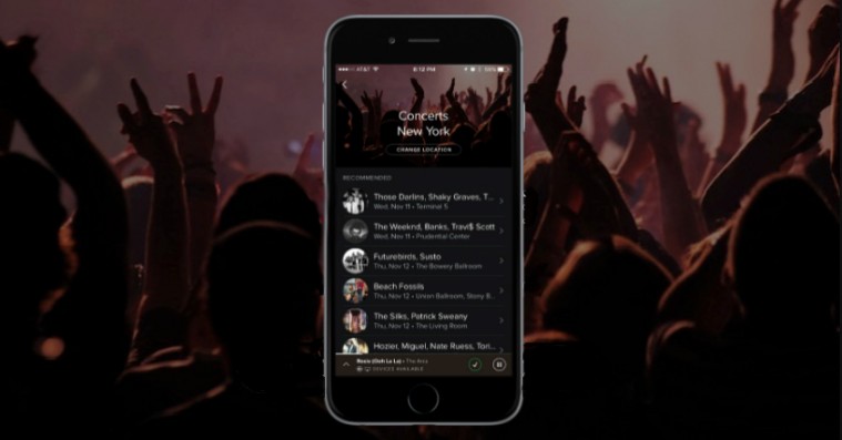Spotify anbefaler koncerter baseret på dine musikalske præferencer