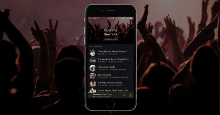 Spotify anbefaler koncerter baseret på dine musikalske præferencer