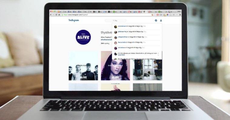 Instagram efterligner Facebook med notifikationstab på desktop