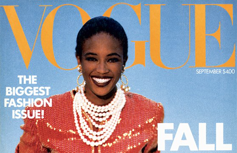 Naomi Campbell på forsiden af amerikansk Vogue i september 1989