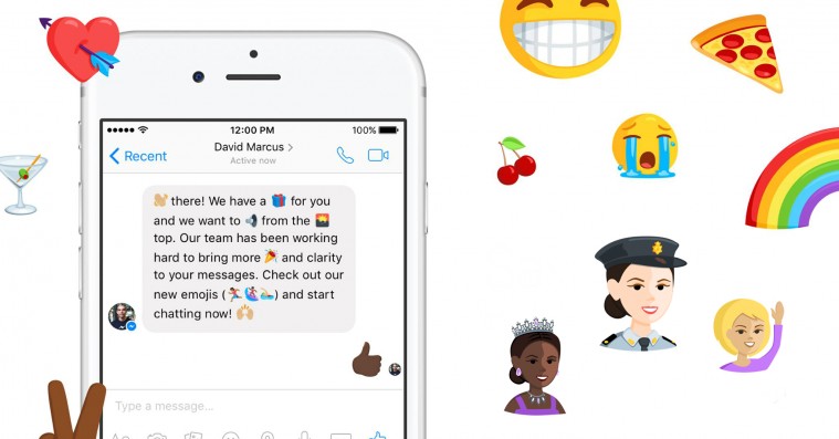 Facebook Messenger introducerer emojis med kvindelige betjente, hudfarver og rødhårede