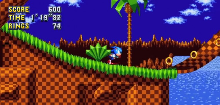Et billede taget fra 'Sonic Mania'-traileren, der viser det nye gameplay.