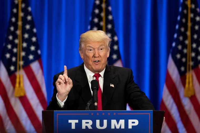 Donald Trump Gives Speech On Presidential Election In New York