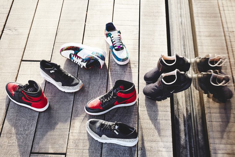 De fire sneaker-modeller, som sælges i forbindelse med lanceringen af Nikes nye website