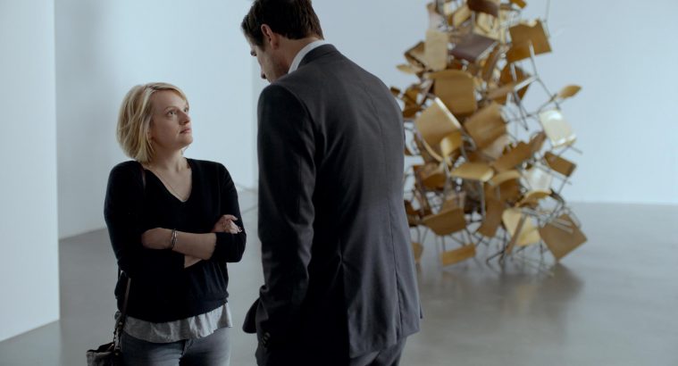 Elisabeth Moss som journalist og Claes Bang som kunstmuseumskurator i 'The Square'.