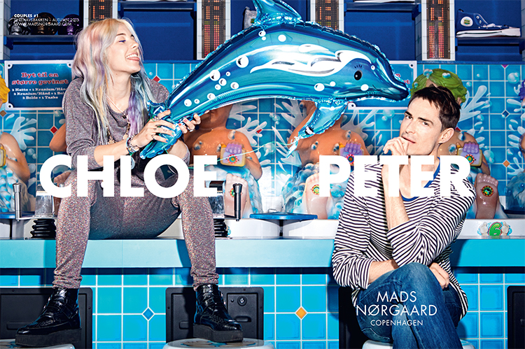 2pm-modellen Chloe Nørgaard og Peter Damgaard i en Mads Nørgaard-kampagne fra 2014