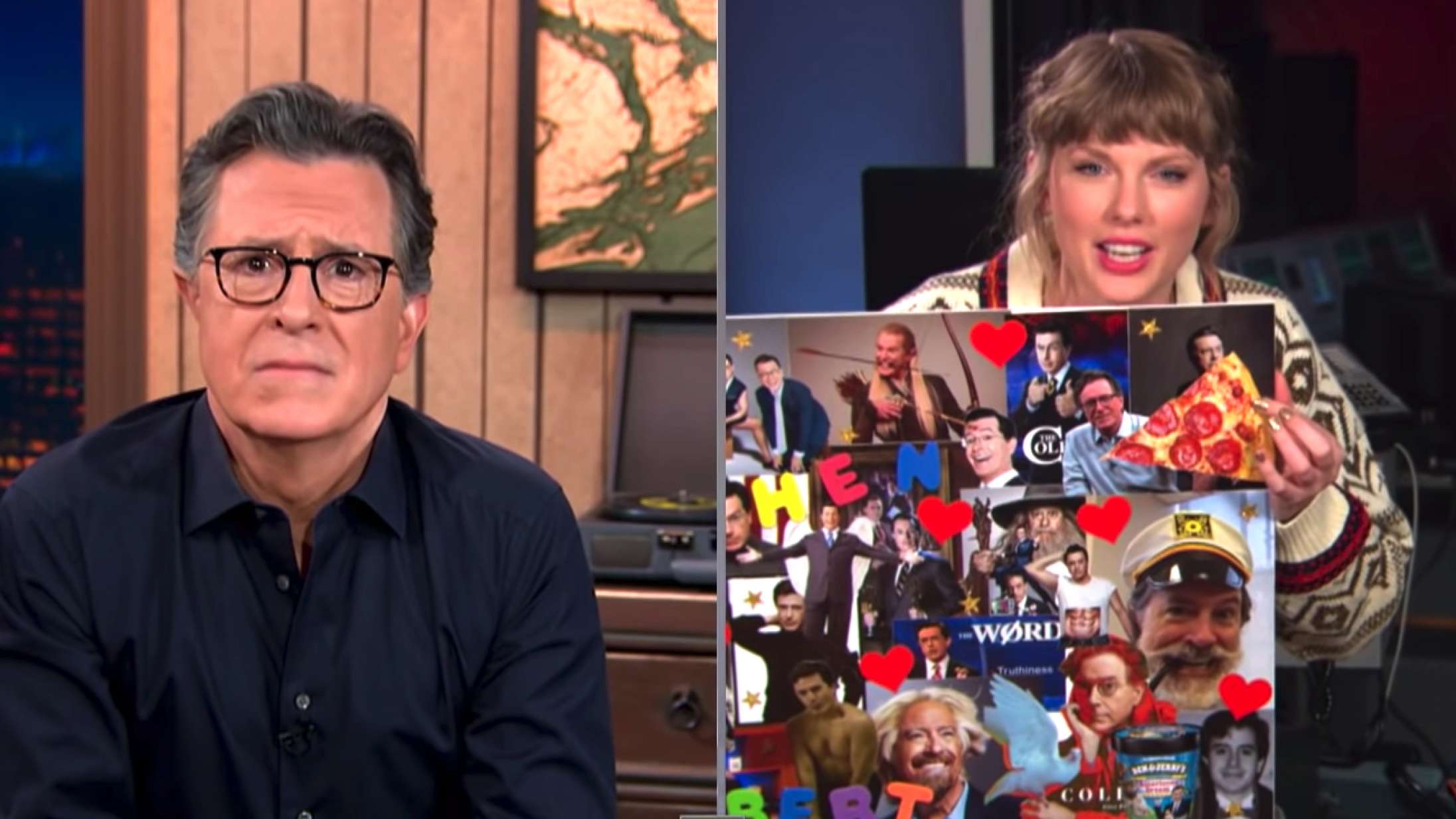 Se Taylor Swift forsøge at overbevise Stephen Colbert om, at sangen ‘Hey Stephen’ ikke handler om ham