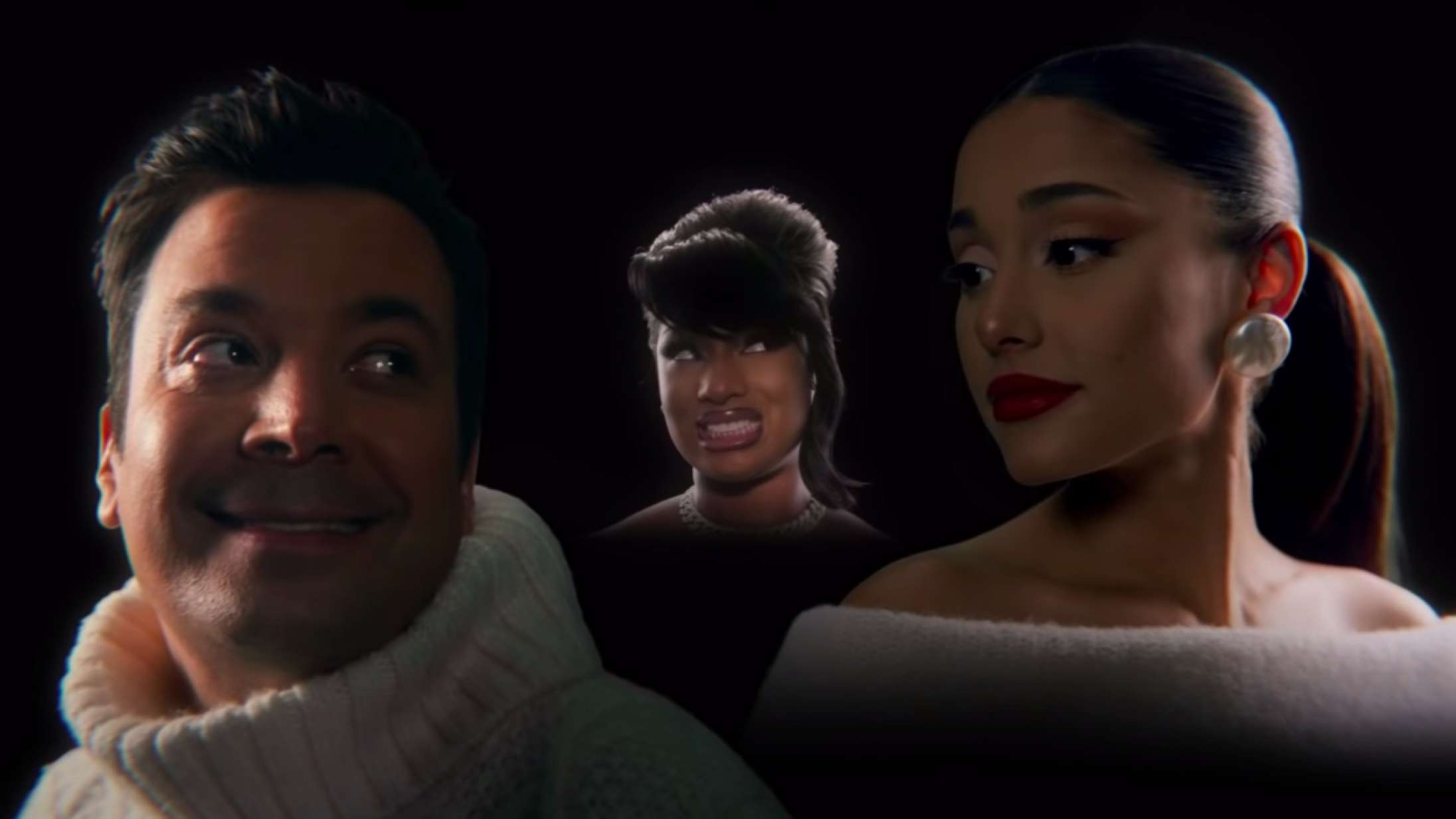 Ariana Grande og Megan Thee Stallion har lavet en julesang om coronamasker og booster-vacciner sammen med Jimmy Fallon