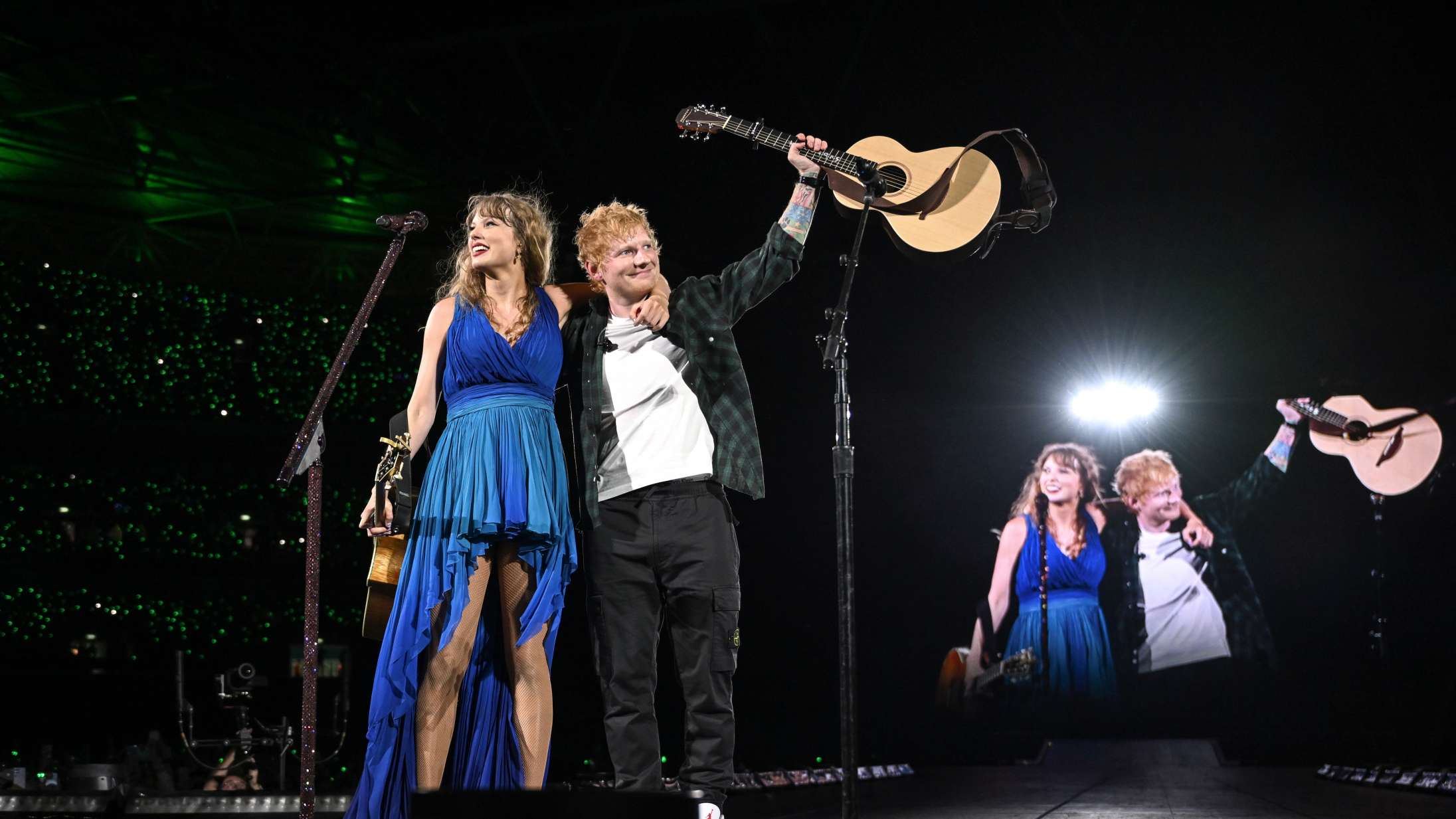 Taylor Swift havde Ed Sheeran med som surprise, da ‘Eras’-turnéen ramte London